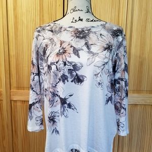 Womens Petite Floral Top